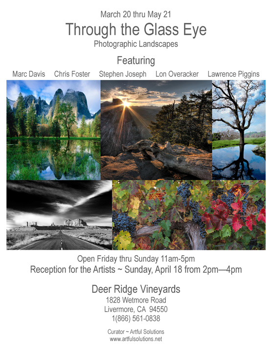 Deer Ridge  Vineyard photography exhibit Mar 21 thru May 21
